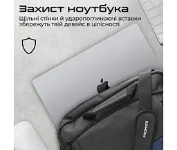 Сумка для ноутбука Promate Satchel-MB 15.6" Blue (satchel-mb.blue) - мініатюра 3