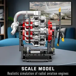 Конструктор двигун Mould King авіаційний радіальний Radial Aviation Engine моторозований дитячий мотор 1147 деталей - мініатюра 7