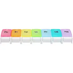 Органайзер для таблеток МВМ My Home PC-11, 7 днів 22.3х5.2х2.8 см різнобарвний (PC-11 COLOR)
