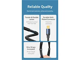 Кабель Vention DisplayPort mini to DisplayPort mini V1.4 2m Blue (HCGLH) - мініатюра 9