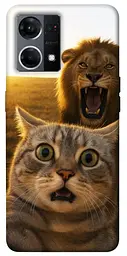 Чохол Demsky Shocked cat and lion для Oppo Reno 7 4G