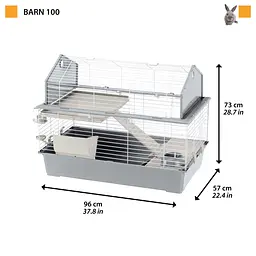 Клітка для кроликів та морських свинок Ferplast Barn 100 сіра 96х57х73 см 57068521 - мініатюра 2