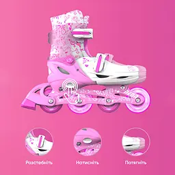 Ролики Neon Inline Skates Розмір 34-37 Рожевий - мініатюра 5