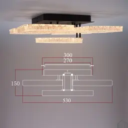 Смарт люстра керована світлодіодна ROOM ICE 5S 100 Вт SMART 530×530×150 мм Чорна ESLLSE - мініатюра 2