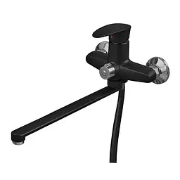 Змішувач для ванни Plamix Cezar-006 Euro SET Matte black PM0690 Чорний матовий - мініатюра 5