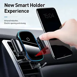 Держатель BASEUS Auto Lock Light Electric Holder with Wireless Charger 15W (WXHW03-01) - мініатюра 2