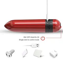 Вібратор Boss Series Rocket 9.1 см червоний - мініатюра 7