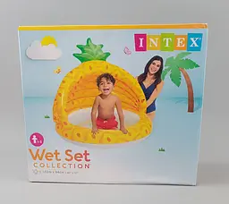 Дитячий надувний басейн Intex 58414 «Ананас» з навісом, надувне дно
