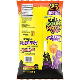 Набір льодяників з кислою посипкою Sour Patch Kids Lollipops 300g - 20 шт - мініатюра 4