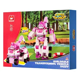 Конструктор-трансформер Super Wings Small Blocks 2-in-1 Buildable Transformer Vehicle Dizzy, Діззі (EU385006) - мініатюра 3