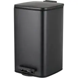 Відро для сміття з плавним закриттям квадратне Zerix Kubix-TC0108 8 л Black ZX5892, Чорний матовий