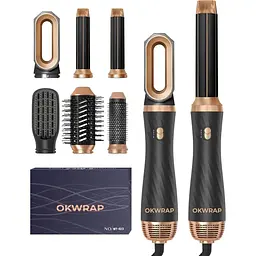 Фен-щітка OKWRAP WT-623 з насадками для завивки, вирівнювання, надання об єму, розгладження та укладки 6 в 1 - мініатюра 3