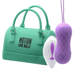 Вагінальні кульки з вібрацією FeelzToys Motion Love Balls Twisty, 8 см, фіолетовий - мініатюра 2