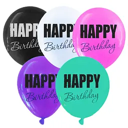 Кулька повітряна латексна з принтом 30 см (25) Happy Birthday, IDEA7-PB-32