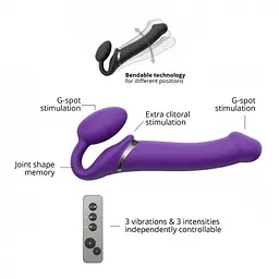 Страпон Strap-On-Me Vibrating L, 19 см (фіолетовий) - мініатюра 5