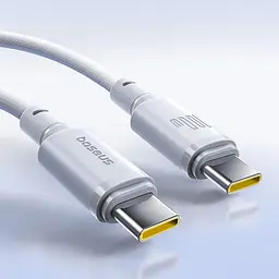 Кабель Baseus New Braided Fast Charging Type-C to Type-C 100W (1m) white (E0426V01) - мініатюра 3