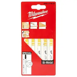 Полотна для лобзиків SPECIAL MILWAUKEE, 60х1,9мм (5шт), (ламінат, паркетна дошка)