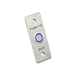 Кнопка виходу PBK-814A(LED) врізна, NO/NC/COM, нержавіюча сталь, діодне підсвічування, 90х35х26.5мм