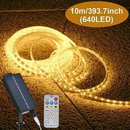 LED гірлянда із сонячною батареєю 10 м (тепле біле світло) - мініатюра 2