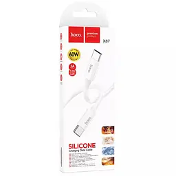 Дата кабель Hoco X 87 Magic Type-C to Type-C PD 60 W (1 m) White - мініатюра 6