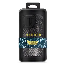 Кожаный чехол для Apple iPhone 15 Pro Max, Harder Lizard, черный, термополиуретан ТПУ + экокожа с имитацией кожи ящерицы, панель, защита корпуса, противоударный, микрофибра, рамка вокруг камеры, защита всего корпуса, (ARM76873) - мініатюра 3