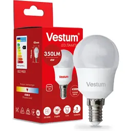 Лампочка Vestum G45 4W 4100K 220V E14 (1-VS-1207) - миниатюра 2