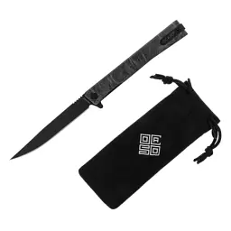 Ніж Ocaso Solstice, Engraved titanium Topo Pattern, Black (10ETB) - мініатюра 8