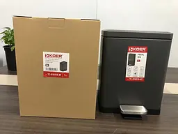 Відро для сміття з плавним закриттям прямокутне Koer TC-010315-07 15 л graphite KR5604, Графит - мініатюра 4