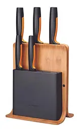 Набір кухонних ножів з бамбуковим блоком Functional Form 5 шт FISKARS kuh0014021