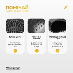 Балансувальна масажна подушка EasyFit Чорний - мініатюра 4