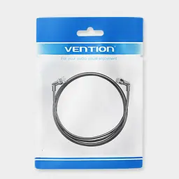Мережевий кабель Ethernet Vention 1 м патч-корд RJ45 штекер на RJ45 штекер Cat6A до 10 Гбіт/с з поворотним кутовим роз’ємом тонкий діаметром 3,8 мм неекранований UTP з провідниками з безкисневої міді чорний (IBSBF) - мініатюра 12