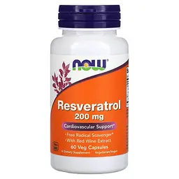 Ресвератрол Resveratrol 200 mg 60 капсул NOW vit0005019