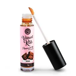 Блиск для губ зі смаком брауні Secret Play Vibrant Kiss з ефектом вібрації 6 г - мініатюра 2