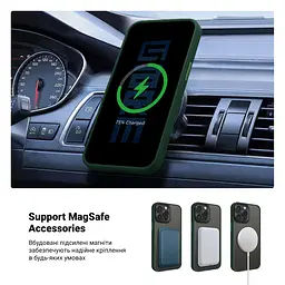 Чехол для Apple iPhone 13 Pro Max, Uniq MagCase, зеленый, противоударный, панель-накладка с MagSafe, ударопрочный TPU+PC, с магнитом MagSafe, поддержка полноценной беспроводной зарядки, ArmorStandart (ARM75328) - мініатюра 4
