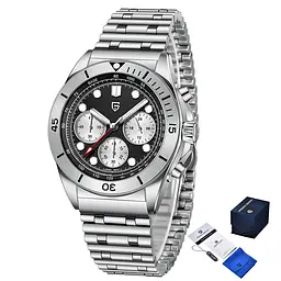 Наручний годинник чоловічий PD-1705-1 Silver-Black Steel Pagani Design acs0031122
