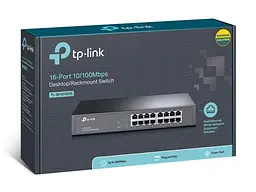 Комутатор TP-Link TL-SF1016DS 16xFE некерований стійковий - мініатюра 4