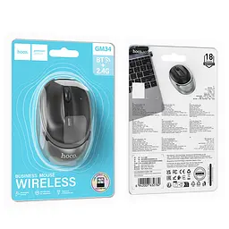 Миша бездротова Hoco GM34 Nuevo Bluetooth + 2.4G Black metal gray - мініатюра 6