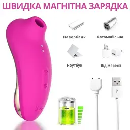 Вакуумний стимулятор клітора I’MCUM 2 в 1 Sensual Wave 8 режимів всмоктування та пульсуючою головкою Рожевий (IM-KXY217) - мініатюра 8