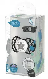 Силіконова симетрична пустушка Nuvita Air55 Cool Baby Star, 0+ міс., чорний (NV7065IB) - мініатюра 4