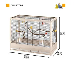Кліка для канарок та маленьких птахів Ferplast Giulietta 6 дерев'яна 81x41x64 см 52067217 - мініатюра 2