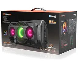 Портативна колонка бумбокс REAL-EL X777-PSS Boombox 65W Bluetooth TWS, RGB, Black - мініатюра 11