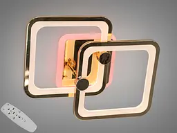 Сучасна стельова LED-люстра для дитячої Diasha 8208/2G LED 3color dimmer — золота, 50 Вт, 33×42 см
