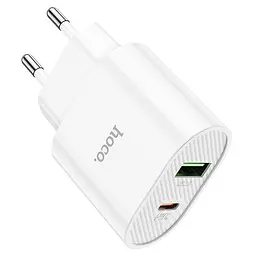 Мережевий зарядний пристрій Hoco C95A Lineal PD20W+QC3.0 + Cable USB-C to Lightning White [757326] [76051] - мініатюра 6