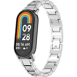 Ремінець DK CDK для Xiaomi Mi Smart Band 9 Metal Band Fitlink Diamond (016444) (silver) - мініатюра 2