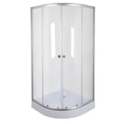 Душова кабіна без піддону Mixxus Plain SC01-90x90x185-TR хром прозоре скло 4 мм MI6899, Універсальна, прозорий, хром