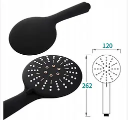 Душова лійка Rea + шланг + тримач чорний REA-P4101, Чорний - мініатюра 4