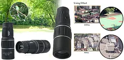 Монокуляр Bushnell 16x52 PowerView монокль, Бушнел, підзорна труба з чохлом - мініатюра 6