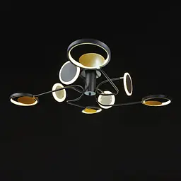 Люстра стельова Brille в спальню LED 50W WW+NW+CW BK (BR-01 657C/8) - мініатюра 4