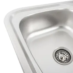 Кухонна мийка Platinum Декор 7549 з нержавіючої сталі 0.8 мм прямокутна 75x49 см (000000464) - мініатюра 3