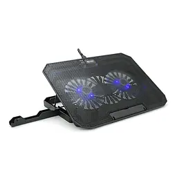Підставка під ноутбук XSTRIKE XS-11, 10-17", 2*140mm 1300±10% RPM, корпус пластик+алюміній, 2xUSB 2.0, 371x266x30mm, RGB, Box Q20